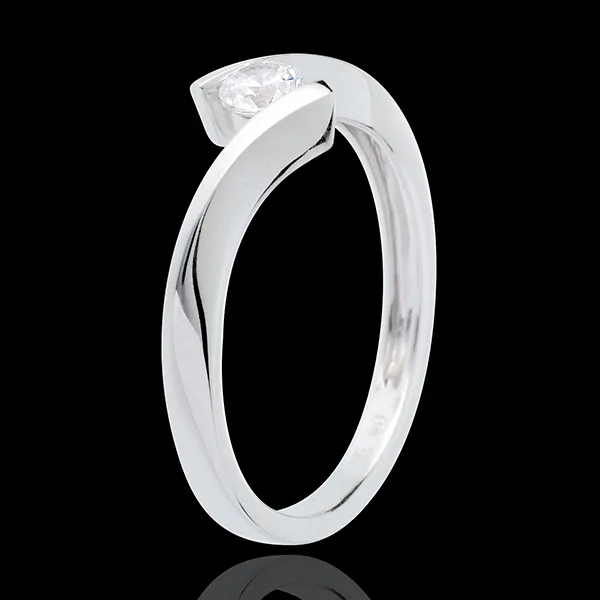 Ring Solitaire Liefdesnest - Apostrophe - 18 karaat witgoud - 0.2 karaat Diamant