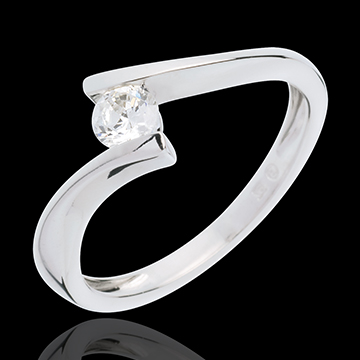 Ring Solitaire Liefdesnest - Apostrophe - 18 karaat witgoud - 0.25 karaat - 18 karaat