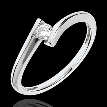 Ring Ring Solitaire Liefdesnest - Maansverduistering - 18 karaat witgoud