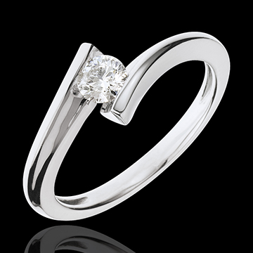 Ring Solitaire Diamant Liefdesnest - Maansverduistering - 18 karaat witgoud