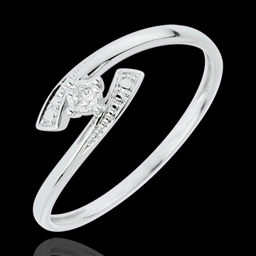 Ring Liefdesnest - Ja - 18 karaat witgoud