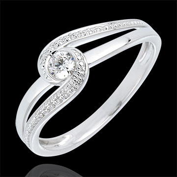 Verlovingsring Ring Solitaire Liefdesnest - Preciosa - Diamant 0.12 karaat - 18 karaat witgoud