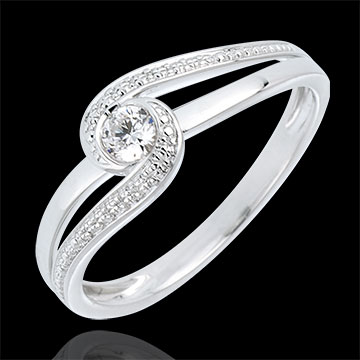 Ring Preciosa Liefdesnest - 18 karaat witgoud met Diamant - 0.12 karaat Diamant - 9 karaat