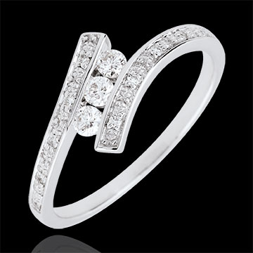Trilogie Ring Liefdesnest - Elyssa - 18 karaat witgoud