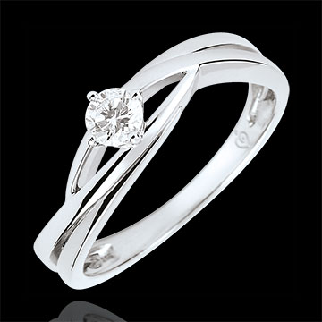 Ring Solitaire Liefdesnest - Dova- Diamant 0.15 karaat - 18 karaat witgoud
