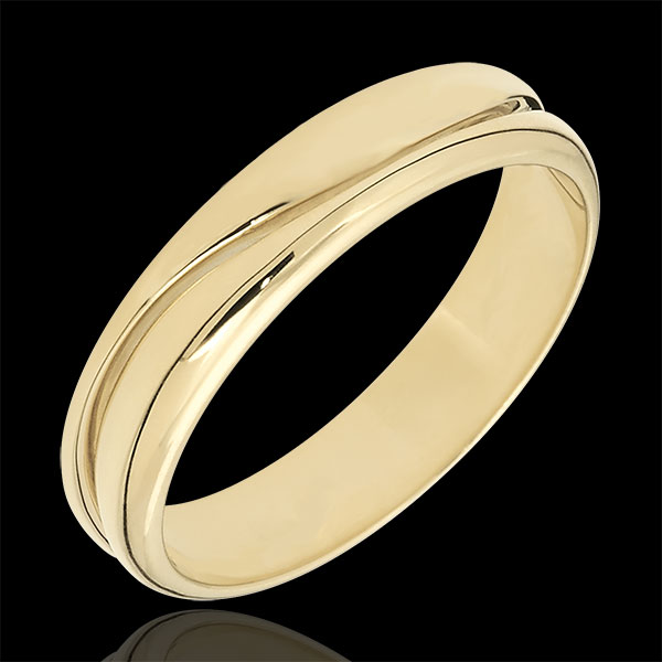 Love Ring - golden yellow wedding ring for men - 9 carat
