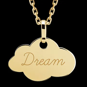 Cloud medal engraved - 9K yellow gold - Lovely Yours Collection - Edenly Yours