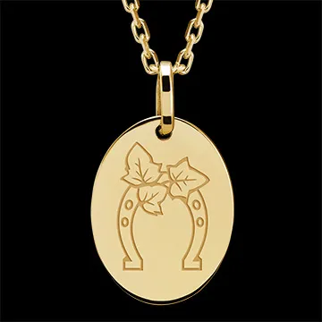 Medalla grabada ovalada - Oro amarillo de 9 quilates - Colección Lovely Yours - Edenly Yours