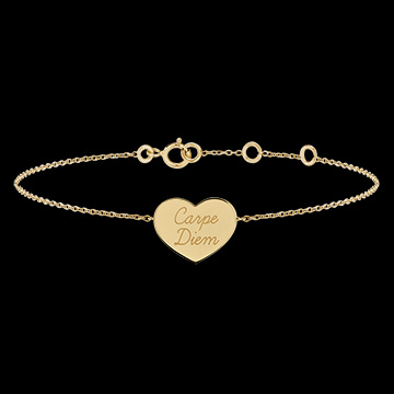 Armband mit herzförmigem Anhänger mit Gravur - Gelbgold, 9 Karat - Kollektion Lovely Yours - Edenly Yours