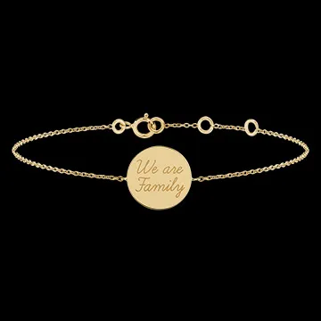 Rond gegraveerde medaillon armband - 9K geelgoud - Lovely Yours Collectie - Edenly Yours