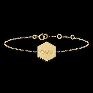Gegraveerde medaillon armband - 9K geelgoud - Lovely Yours Collectie - Edenly Yours