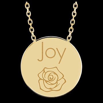 Halsketting met gegraveerd rond medaillon - 9K geel goud - Lovely Yours Collectie - Edenly Yours