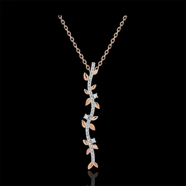Lange Ketting Magische Tuin - Gebladerte Royal - 9 karaat roségoud met Diamanten