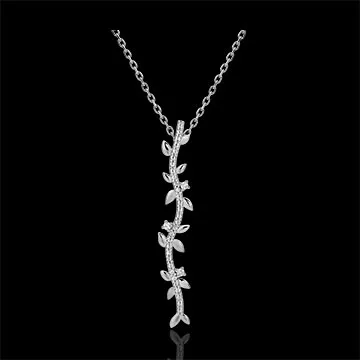 Lange Ketting Magische Tuin - Gebladerte Royal - 9 karaat witgoud met Diamanten