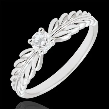 Ring Magische Tuin - Solitaire Fresia - 9 karaat witgoud - 0,20 karaat