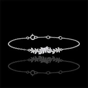 Armband Verrukte Tuin - Gebladerte Royal - 9 karaat witgoud met Diamanten