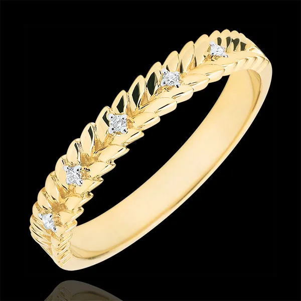 Ring Magische Tuin - Diamant Vlecht - 9 karaat geelgoud