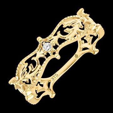Clémence Ring – 9 karaat geelgoud en synthetische diamant