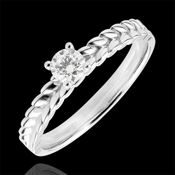 Ring Magische Tuin - Vlecht Solitaire - 9 karaat witgoud - 0,2 karaat