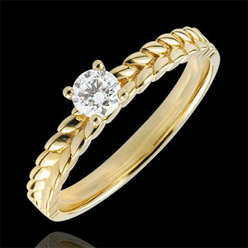 Ring Magische Tuin - Vlecht Solitaire - 18 karaat geelgoud - 0,2 karaat