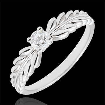 Ring Magische Tuin - Solitaire Fresia - 18 karaat witgoud - 0,20 karaat