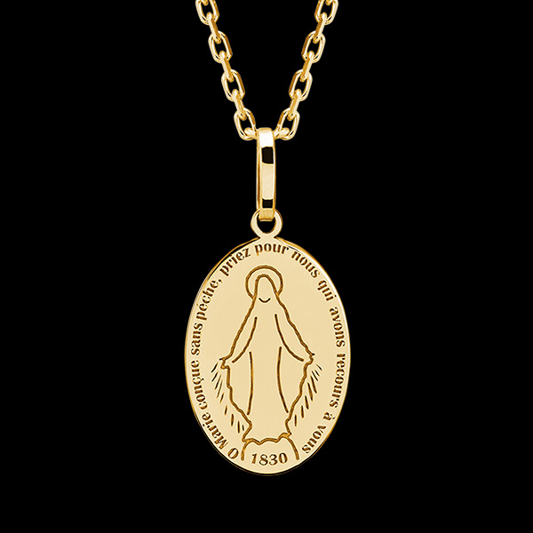 Medaglietta Vergine dei Miracoli - oro giallo 18 carati