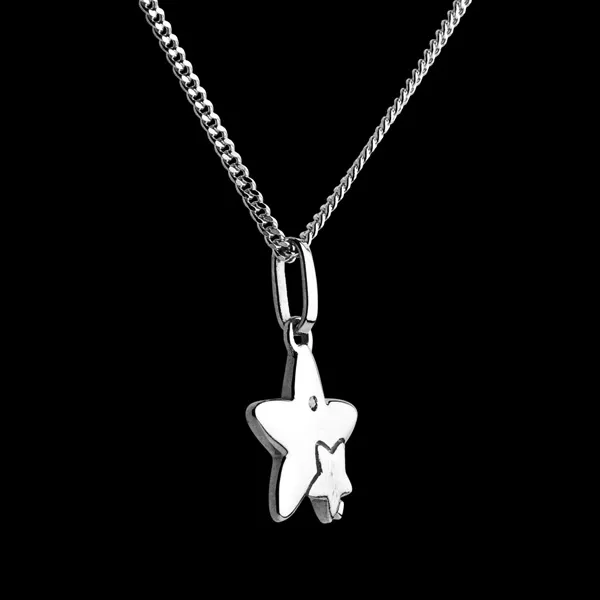 Dúo Estrellas - gran modelo - oro blanco 9 quilates