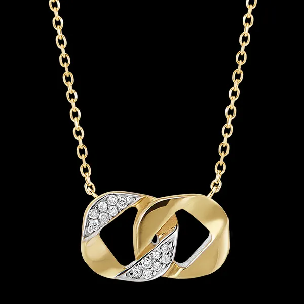 Collar Mirada de Oriente - Lia - oro amarillo de 9 quilates y diamantes