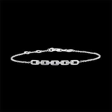 Brazalete Mirada de Oriente - Eslabones Cubanos - oro blanco de 18 quilates y diamantes