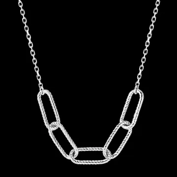 Collar Mirada de Oriente - Pia - 5 argollas - oro blanco de 9 quilates