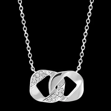 Collar Mirada de Oriente - Lia - oro blanco de 9 quilates y diamantes