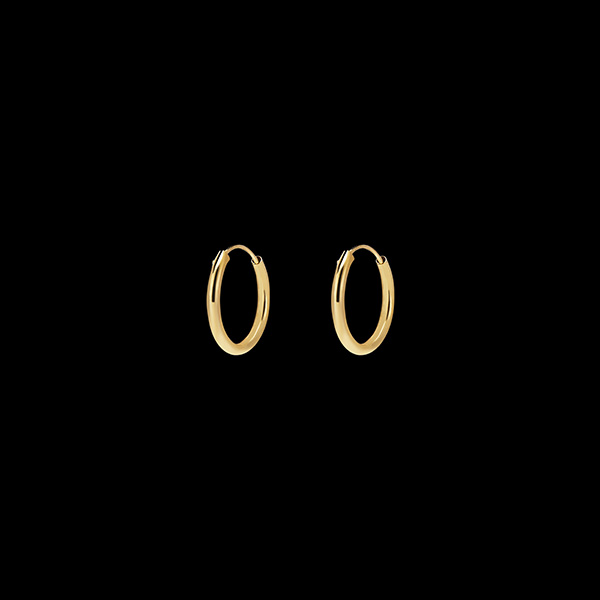 Thin hoop earrings – diameter 10mm – yellow gold 9 carat 
