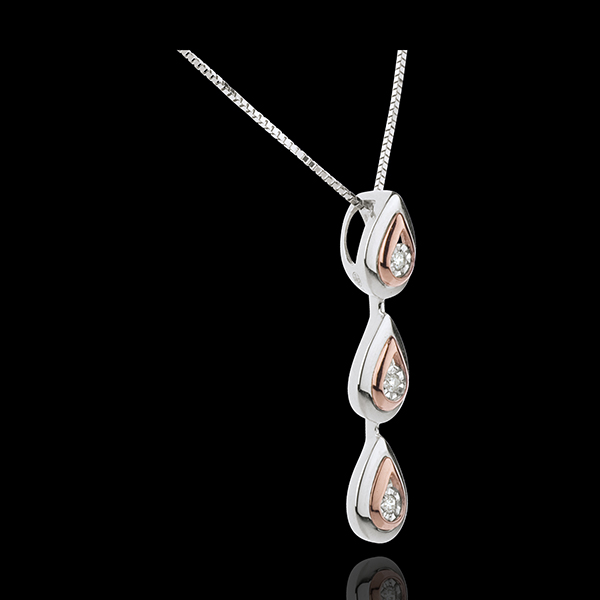 Necklace Dewdrop variation - white gold. rose gold - 18 carat