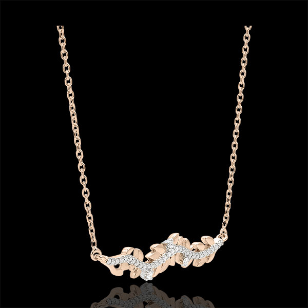 Necklace Enchanted Garden - Foliage Royal - Pink gold and diamonds - 18 carat