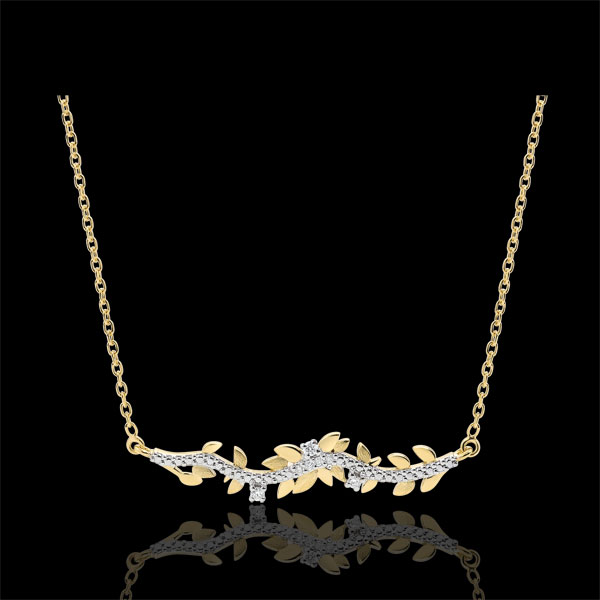 Necklace Enchanted Garden - Foliage Royal - Yellow gold and diamonds - 18 carat