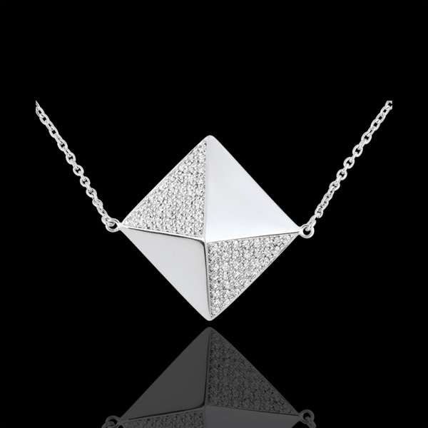 Necklace Genesis - Long necklace rough diamond - white gold
