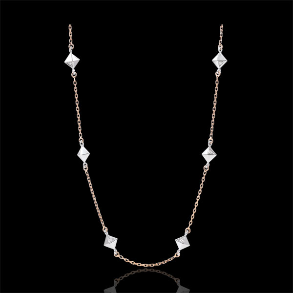 Necklace Genesis - Rough Diamonds - Rose Gold - 9 carat
