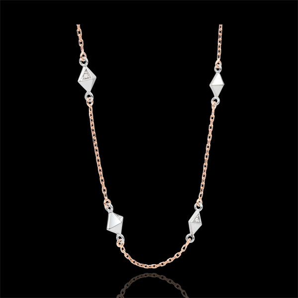 Necklace Genesis - Rough Diamonds - Rose Gold - 9 carat