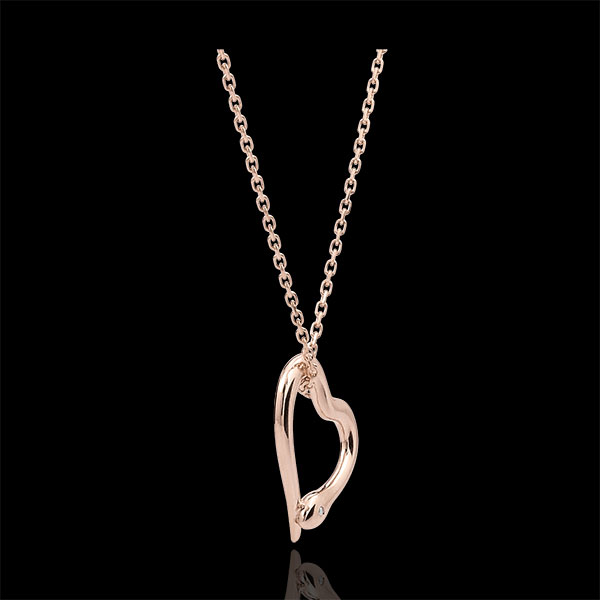 Necklace Imaginary walk - Snake of love - small model - rose gold diamond- 9 carats