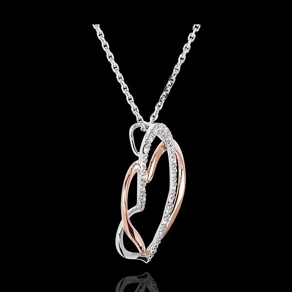 Necklace My Love - white gold. rose gold and diamond