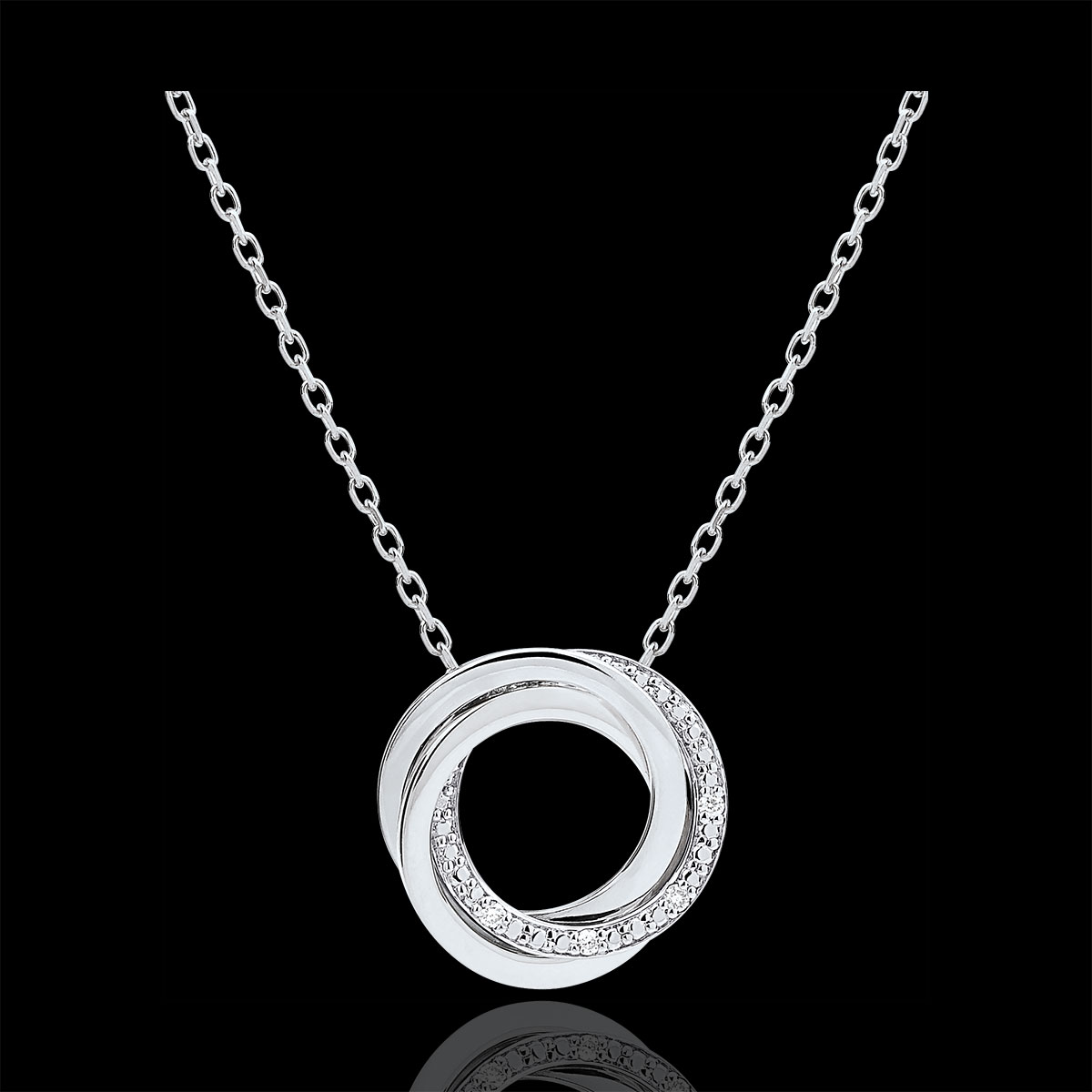 Necklace Saturn - white gold and 