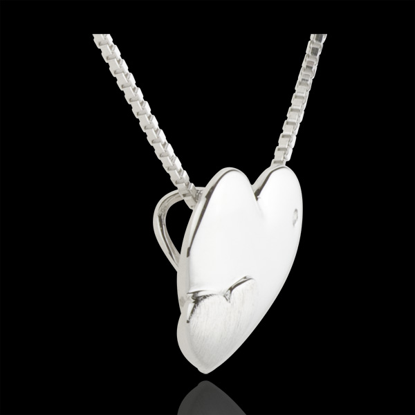 Necklace Sweet Hearts - White gold