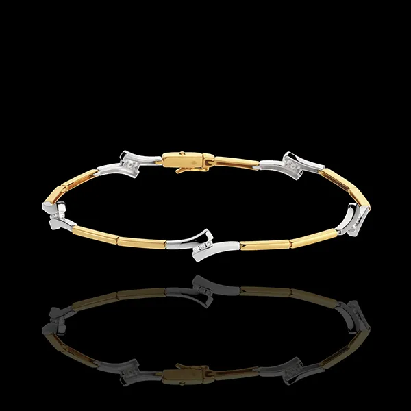 Bracelet épis - or blanc et or jaune 18 carats