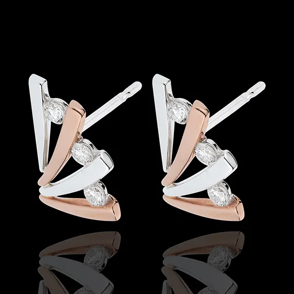 Boucles d'oreilles Ombrée - or blanc et or rose 18 carats