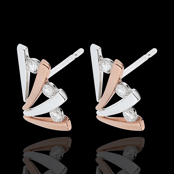 Boucles d'oreilles Ombrée - or blanc et or rose 18 carats
