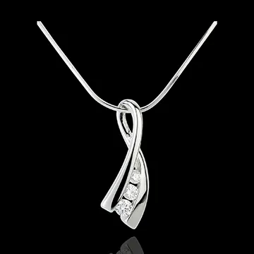 Pendentif Nid Précieux- Noeud illusion - or blanc 18 carats