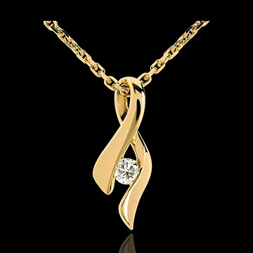 Pendentif Nid Précieux - infini or jaune 9 carats diamant