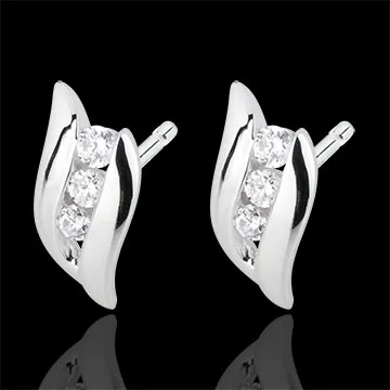 Boucles d'oreilles Trilogie Nid Précieux - Romance - or blanc 18 carats diamants