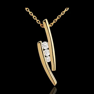 Collier Trilogie Nid Précieux - Parenthèses - or jaune 18 carats