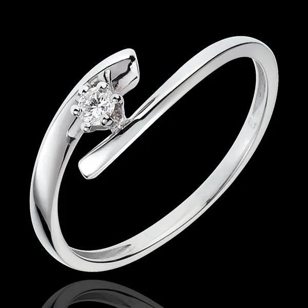 Solitaire Nid Précieux - Orion - or blanc 9 carats